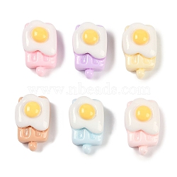 Macaron Color Egg Theme Opaque Resin Decoden Cabochons, Imitation Food, Mixed Color, Ice Cream, 14.5x9x7mm(CRES-M036-10C)