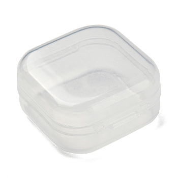 Plastic Bead Containers, Square, Clear, 3.7x3.45x1.8cm