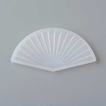 DIY Folding Fan Silicone Molds, Resin Casting Molds, For UV Resin, Epoxy Resin Jewelry Making, White, 45x85x5mm, Inner Size: 40.5x81mm