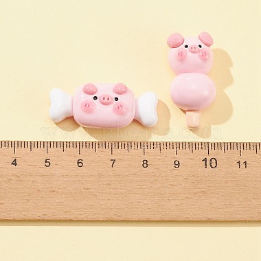 10Pcs 10 Styles Opaque Resin Cute Pig Imitation Food Decoden Cabochons(CRES-FS0001-13)-3