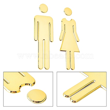 autocollants de signe de salle de bains masculins et féminins abs(DIY-WH0181-20A)-4