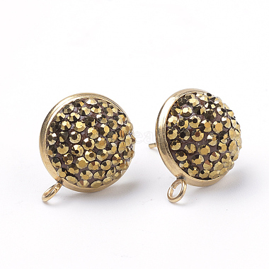 Accessoires de clous d'oreilles avec strass en pâte polymère(EJEW-S198-02)-2