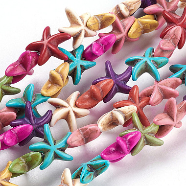 Mixed Color Starfish Synthetic Turquoise Beads