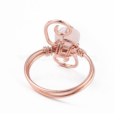Крошка из натурального розового кварца с вихревым кольцом на пальце(RJEW-L082-02RG-10)-4