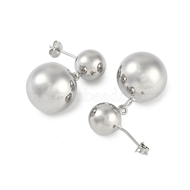 Smooth Spherical Geometric Brass Dangle Earrings for Women(EJEW-D280-02P-02)-2