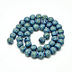 Electroplate Natural Lava Rock Beads Strands(G-T058-03C-6MM)-2