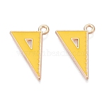 Alloy Enamel Pendants, Set Square Charms, Light Gold, Gold, 22x14.5x1mm, Hole: 1.6mm(ENAM-Q004-01KCG-12)