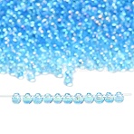 MIYUKI 3.4mm Drop Beads, Japanese Seed Beads, Transparent Colours AB, (DP260) Transparent Aqua AB, 3.4x3mm, Hole: 0.65mm, about 8100pcs/Pound(SEED-MY04-DP260)