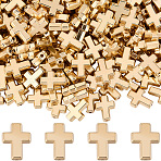 300Pcs CCB Plastic Beads, Cross, Golden, 16x12.5x5mm, Hole: 1.5mm(FIND-SP0003-31G)