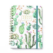 2022 Spiral Notebook with 12 Month Tabs, Weekly & Monthly & Daily Planner, for Scheduling, 140 Pages(70 Sheets), Cactus Pattern, 8.46"x6.42"(AJEW-H132-01A)