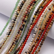 Natural Assorted Gemstone Bead Strands, Round, 3~3.5mm, Hole: 0.7mm, about 115~125pcs/strand, 16 inch(G-K146-M-3mm)