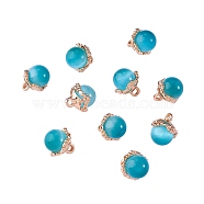 10Pcs Gemstone Charm Pendant Crystal Quartz Healing Natural Stone Pendants Buckle for Jewelry Necklace Earring Making Cra, Sky Blue, 9.5mm, Hole: 2.5mm(JX599F)