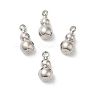 201 Stainless Steel Pendants, Gourd Charm, Stainless Steel Color, 15x7mm, Hole: 2mm(STAS-Q216-02B-P)