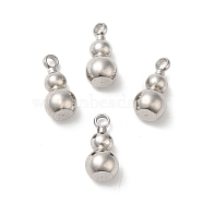 Non-Tarnish 201 Stainless Steel Pendants, Gourd Charm, Stainless Steel Color, 15x7mm, Hole: 2mm(STAS-Q216-02B-P)