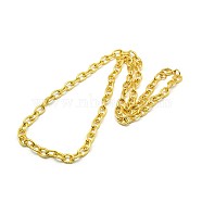 Fashionable 304 Stainless Steel Twisted Grain Cable Chain Necklaces, with Lobster Claw Clasps, Golden, 20 inch~21 inch(50.8~53.3cm)x7mm(STAS-A028-N077G)