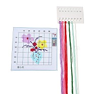 Flower Pattern DIY Cross Stitch Beginner Kits, Stamped Cross Stitch Kit, Including 11CT Printed Fabric, Embroidery Thread & Needles, Instructions, Colorful, 195~198x195~204x1mm(DIY-NH0004-03B)