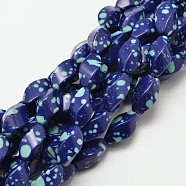 Dyed Synthetical Chrysocolla Twist Beads Strands, 16x8mm, Hole: 1mm, about 25pcs/strand, 15.7 inch(G-P093-07)