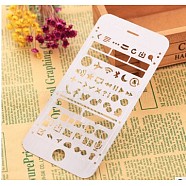 Stainless Steel Drawing Stencil, Hollow Hand Accounts Ruler Templat, For DIY Scrapbooking, Stainless Steel Color, 160x77mm(DIY-WH0005-B02)