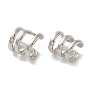 Rack Plating Brass Clip-on Earrings, Long-Lasting Plated, Lead Free & Cadmium Free, Platinum, 13x13.5mm(EJEW-R162-25P)