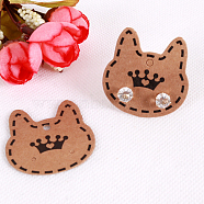 Kraft Paper Display Cards, for Earring, Cat with Crown Pattern, Peru, 3.7x3.7cm(CON-PW0001-137B)