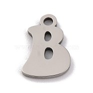 Non-Tarnish 201 Stainless Steel Charms, Laser Cut, Letter Charm, Letter B, 10.5x6.5x1mm, Hole: 1.2mm(STAS-U016-01P-B)