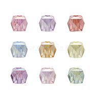 200Pcs Transparent Acrylic Beads, AB Color Plated, Faceted, Cube, Mixed Color, 9.5x9.5x9mm, Hole: 2.5mm(TACR-YW0001-23)