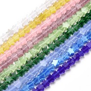 Cat Eye Beads Strands, Star, Mixed Color, 5.5~6x6.5x2.5mm, Hole: 0.7mm, about 68~69Pcs/strand, 14.57~14.76 inch(37~37.5cm)(CE-C006-06B)