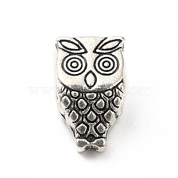 Tibetan Style Alloy Beads, Owl, Antique Silver, 14x8.5x7mm, Hole: 3.5mm, about 274pcs/500g(PALLOY-P293-120AS)