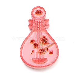 Opaque Resin Decoden Cabochons, Chinese Lute, Light Coral, 34x20.5x6mm(RESI-S405-01)