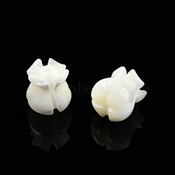 Natural Trochid Shell/Trochus Shell Beads, Flower, White, 7.5~8x7x7mm, Hole: 1mm(SSHEL-N003-145A-B01)