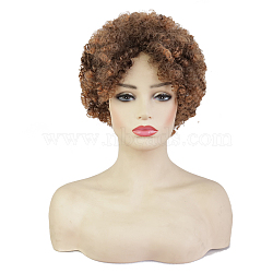 Fluffy Wigs, African Wig Female Short Cury Wigs, High Temperature Heat ResistanFiber Wigs, CoconutBrown, 6.29inches(16cm)(OHAR-G009-03)