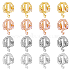 16Pcs 4 Colors Rack Plating Brass Micro Pave Cubic Zirconia Hanger Links,Tube Bails, Cadmium Free & Lead Free, Long-Lasting Plated, Mixed Color, 11x9x5mm, Hole: 1.4mm, Inner Diameter: 5x4mm, 4Pcs/color(KK-DC0003-65)
