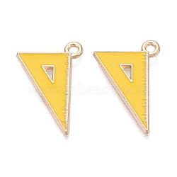 Alloy Enamel Pendants, Set Square Charms, Light Gold, Gold, 22x14.5x1mm, Hole: 1.6mm(ENAM-Q004-01KCG-12)