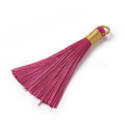 Polyester Tassel Pendants, Fuchsia, 80~83x7~8mm, Hole: 5~7mm(FIND-I009-D10)