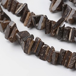 Natural Coconut Triangle Bead Strands, Coconut Brown, 8~9x8~9x2~5mm, Hole: 1mm, about 110pcs/strand, 15.4 inch(COCB-O003-02)