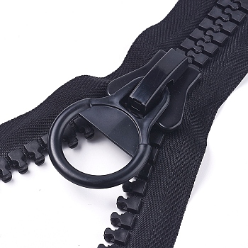 Garment Accessories, Nylon and Resin Zipper, Zip-fastener Component, Black, 50mm, 2yards/bundle