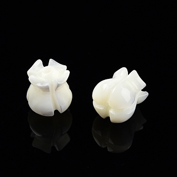 Natural Trochid Shell/Trochus Shell Beads, Flower, White, 7.5~8x7x7mm, Hole: 1mm