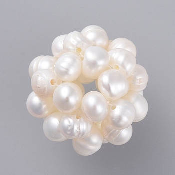 Natural Cultured Freshwater Pearl Pendants, Grade A, Round, Old Lace, 19mm, Hole: 5mm