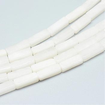 Natural White Jade Bead Strands, Cuboid, 13~14x4~5x4~5mm, Hole: 1mm, about 29~31pcs/strand, 15.3 inch