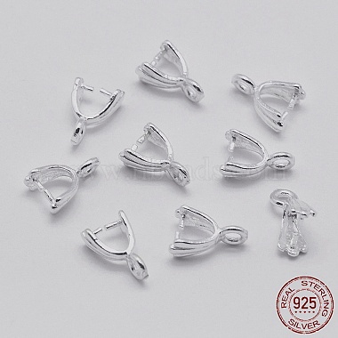Platinum Sterling Silver Ice Pick Pinch Bails