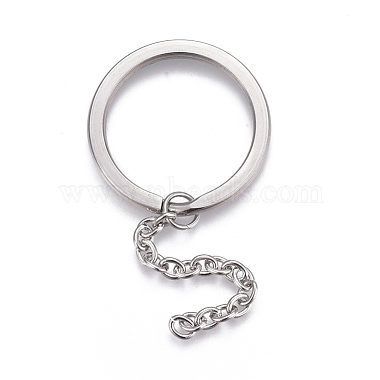 Tarnish Resistant 304 Stainless Steel Split Key Ring Clasps(STAS-L226-009F)-2