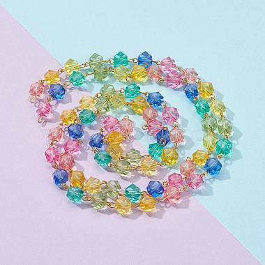 Chaînes de perles acryliques transparentes faites à la main(AJEW-JB00982)-2