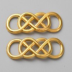 Alloy Filigree Joiners, Interlocking Infinity, Golden, 32.5x12.5x2.5mm(FIND-WH0156-55AG)