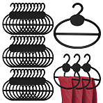 100Pcs Plastic Scarf Display Hangers, Closet Organizers for Scarves, Shawl, Tie, Belts, Black, Oval, 136x136x1.5~2mm(AJEW-GO0004-75)