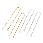 Brass Stud Earring Findings, Ear Threads and Loop, Mixed Color, 103mm, Hole: 2mm, Pin: 0.8mm, 8pcs/set(KK-CD0001-02)