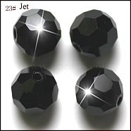 Imitation Austrian Crystal Beads, Grade AAA, Faceted, Round, Black, 8mm, Hole: 0.9~1.4mm(SWAR-F021-8mm-280)