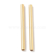 Brass Tube Beads, Column, Real 16K Gold Plated, 40x3mm, Hole: 2mm(KK-H503-03G-03)