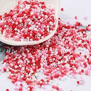 Baking Paint Glass Seed Beads, Cylinder, Indian Red, 2x1.5mm, Hole: 1mm, about 5599pcs/50g(X-SEED-S042-05B-46)