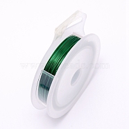 Round Copper Craft Wire, Green, 24 Gauge, 0.5mm, about 30m/roll(CWIR-WH0001-0.5mm-14)