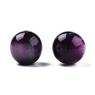 Resin Beads, Imitation Gemstone, Round, Plum, 12x11.5mm, Hole: 1.5~3mm(RESI-N034-01-M09)